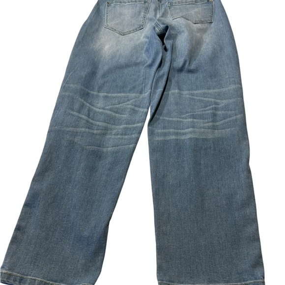 INCDenim boyfriend distressed jeans with animal hide design patches - Picture 8 of 12